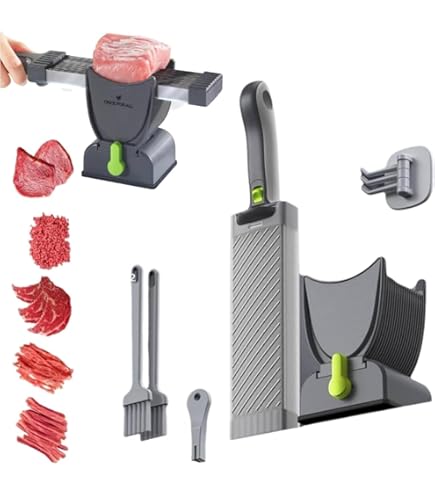 Amazon｜家庭用手動ミートスライサー、シャープナー付きステンレス