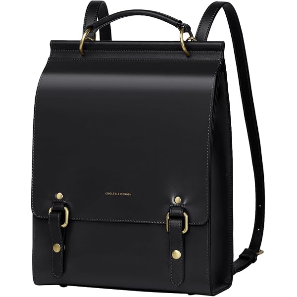 ECOSUSI Laptop Backpack for Women PU Leather Backpack Vintage for