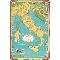 イタリアの地図入り額装 イタリアの地図入り額装 イタリアの地図入り額装 - 絵画