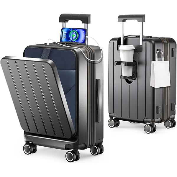 Amazon | [TRIPOLOGY] 究極の8in1スーツケース、充電ポート、カップ