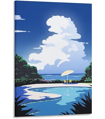 Amazon.co.jp: トライエックス ポスター 永井博/WHITE CAR AND