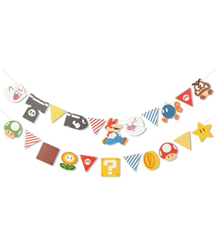 Amazon.co.jp: pinkblume スーパーマリオカラー三角旗 布ガーランド