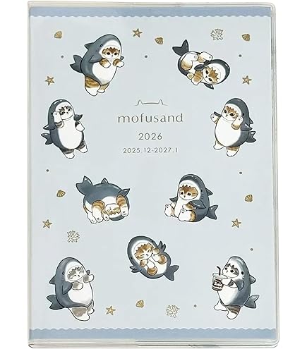 Amazon.co.jp: 2026年手帳 B6 ブロックウィークリーmofusand/サメ