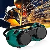 Giantree 溶接切断グライディング溶接機安全ゴーグルメガネフリップアップレンズ保護眼鏡アンチグレアグリーン