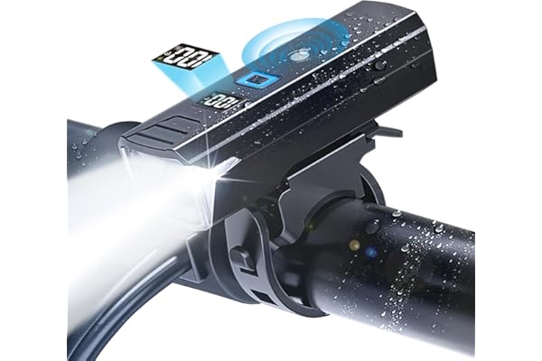 Scndtne Bicycle Light, Ultra Bright, Long Distance Illumination, Light Sensor, High Brightness, 2,000 Lumens, 5 Lighting Mode