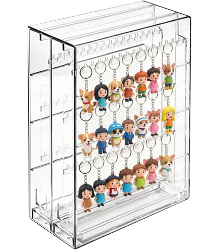Amazon.co.jp: DIFEIUKI キーホルダー収納 アクリルケース 3段