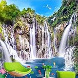 lhdlily 3d壁紙壁画壁ステッカーThickeningカスタム写真背景リビングルームテレビLandscape Waterfall木製ブリッジ風景 LHDLily-3629842764