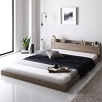 Amazon｜RASIK ベッド ダブル フレームのみ グレージュ すのこ ロー