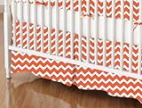 SheetWorld - MINI Crib Skirt (24 x 39) - Orange Chevron Zigzag - Made In USA by sheetworld