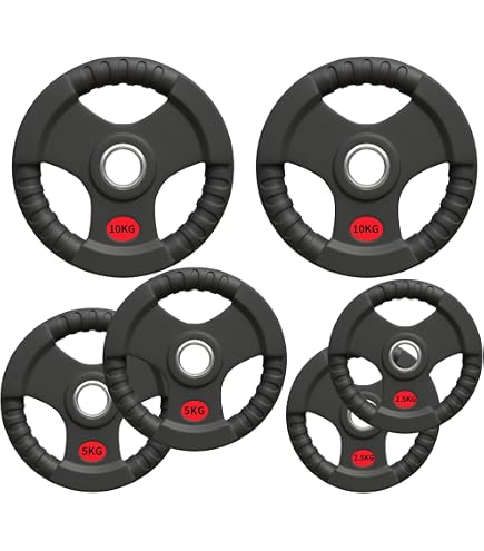 Amazon.co.jp: □大手24時間ジムも導入□ラバープレート 計50kgセット 
