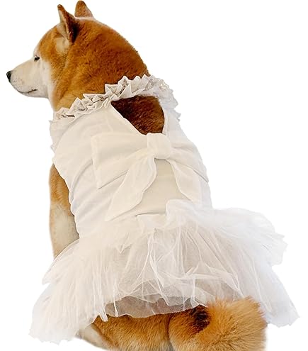 Amazon | UOSIA 犬用ドレス 大型犬用 女の子用 高級犬用ウェディング