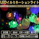 イルミネーション ソーラー ボール型 結婚式 お祭り 祝日 飾り 電飾 ソーラーライト クリスマスイルミネーション LEDソーラー シャンパンゴールド LEDイルミネーションライト 太陽光充電 電気代