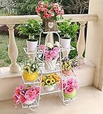 ZENGAI 9階 植木鉢 金属 鉄 屋内 盆栽 植物 ディスプレイスタンド フラワースタンド ( 色 : 白 , サイズ さいず : 105cm )