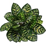 人工植、hogado 2個シルクトロピカル植物人工草プラスチックGreenery Leaves Bushes Fakeシミュレーションインドア外側ホームキッチンオフィスポットパティオウェディングの装飾