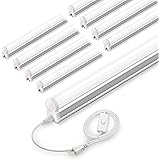 LED蛍光灯 40形 器具一体型 117cm 6500K 昼光色 2200ルーメン 消費電力20W スイッチ付電源コード蛍光灯 40形直管 AC電源コード1.5m 連結コード付き 8本セット Barrina
