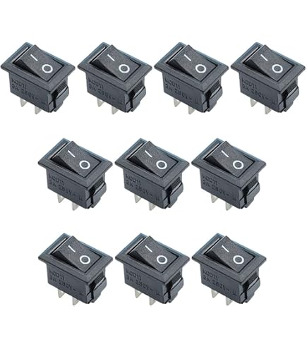 Amazon.co.jp: 10PCS ロッカスイッチ ON-OFF スイッチ プッシュボタン 