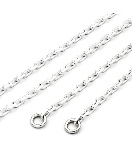 Amazon | シルバー925 細角チェーン 丸カン付き 銀 フリー SILVER 925
