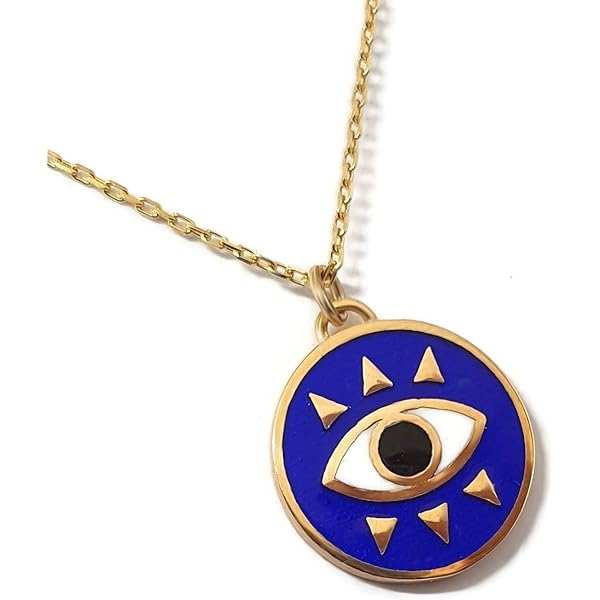 14K Gold Filigree Byzantine Evil Eye Pendant GREEK ROOTS Jewelry