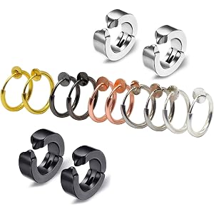 GOKEI リングピアス ノンホール フェイクピアス フープ イヤリング メンズ 男 【7色14個セット】