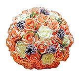 [シャンパンローズ]人工花結婚式の花嫁の花束結婚式の花束の装飾 結婚式の花嫁のブーケ 人工花束