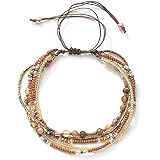 Joya Gift Adjustable Wrap Bracelet Bohemian Braided Beads Summer Beach Anklet for Women Girls