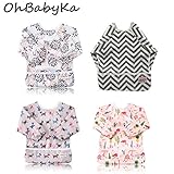 防水スモック 子供 エプロン 長袖 防水ビブ 防汚 絵画 食事用エプロン スタイ 遊び 料理作り用 ポケット付き ベビー 赤ちゃん 4枚セット 幼稚園 離乳食 保育園 入園準備 女の子 男の子 兼用 