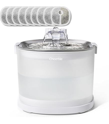 Cheerble 猫自動給水器 ポンプレス コードレス＋正規品フィルター36枚付 Amazon | Cheerble E1+ 猫自動給水器 水飲み器 ポンプレス磁力給水