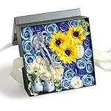 Yobansa 造花 高級石鹸の花のギフトボックス フレグランス ソープフラワー プレゼント 石鹸 ひまわり 枯れない 花 結婚祝い 誕生日 母の日 父の日 定年祝い 還暦祝い 新築祝い 送別会 メッ