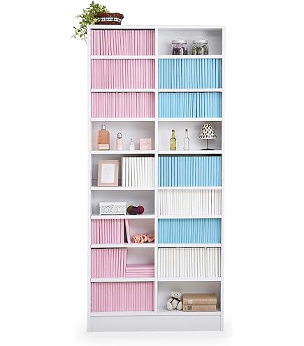 Amazon｜本棚 書棚 マガジンラック 上下連結可能 強化棚板 前後ダブル