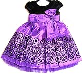 Jona Michelleブラックベルベットとパープルタフタドレス3t