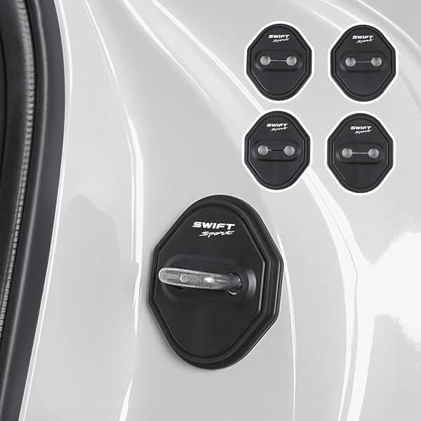 スイフト スポーツ 適用 車 ドアロックカバー 保護機能 衝撃吸収 静音 ドアストライカー スイフトスポーツ ZC33S ベースグレード グレード 対応 防錆 防水 カー ドアロック 高耐久性 取付簡単 ストライカーカバー 両面テープ付き 強い粘着力(スイフト スポーツ 適用,4個セット) - 1