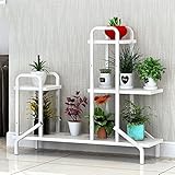 花鍛鉄多段多機能棚バルコニーフラワーラック室内用ラック ( Color : White )