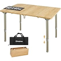 Amazon | KingCamp キャンプ テーブル 4折【特許取得】折り畳み