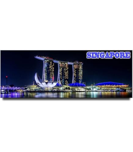 Magnete Frigorifero Marina Bay Sands Merlion Singapore – Souvenir 3D In Resina Fatto A Mano, Regalo Di Viaggio Originale