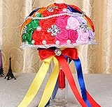 Bear Boysレインボーシリーズロマンチックファッションダイヤモンドパールレースラインストーンリボン人工Flora花ウェディングHolding Bouquet