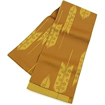 レアな帯 和紙 七彩 紙衣帯 黄土色と柿色のリバーシブル袋帯 箱入り レアな帯 和紙 七彩 紙衣帯 黄土色と柿色のリバーシブル袋帯