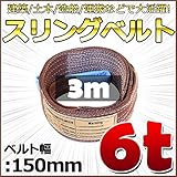スリングベルト 幅150mm 使用荷重6t 6000kg ベルトスリング 繊維ベルト 吊りベルト クレーンベルト 帯ベルト 吊り上げ 作業用 屋外 建設機械 船舶 運搬作業 ポリエステル素材 土木 農