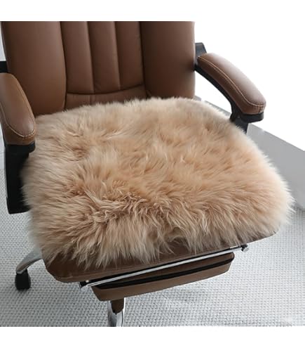 Amazon.co.jp: ムートン 椅子 クッション 55×55cm ライトベージュ 100