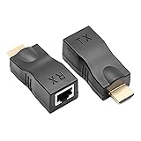 HDMIエクステンダー HDMI to RJ45 HD-MI延長器 HD-MI送受信機 TX/RX 4K2K 1080P 3D CAT 5E/6LAN イーサネットアダプタ 30M HD-MI送受信機 (ブラック)