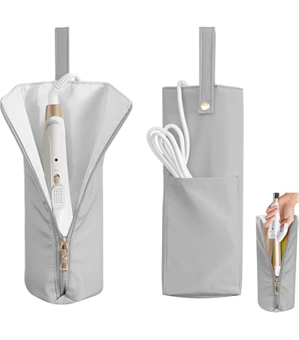 Amazon.co.jp: ヘアアイロンケース 吊り下げ式 コード収納ポケット付き