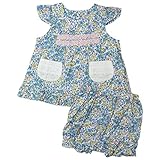 《H29年春物》(日本製) Pample Mousse(パンプルムース) ローンプリントレースポケット付きミルキースーツ 90cm /SA NO.DP-71406