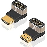Duttek HDMI L型変換アダプタ, 8K L字型HDMI変換アダプタ, HDMI2.1オスtoメスアダプター 上向き&下向きアングルHDMIアダプターエクステンダーコネクター 8K@60Hz 4K@120Hz テレビ HDR ノートパソコン 