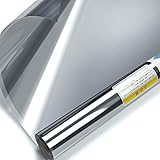 KTJ 窓用フィルム 窓断熱シート ガラス飛散防止用品 マジックミラーフィルム 目隠しシート 建築建物ガラスフィルム めかくしシート窓フィルム 紫外線カット ガラス破片飛散防止フィルム (90cmx250cm, シルバー)