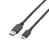 エレコム USBケーブル Type C (USB A to USB C) 0.5m USB3.1準拠 3A出力 最大10Gbps ブラック USB3-AC05BK