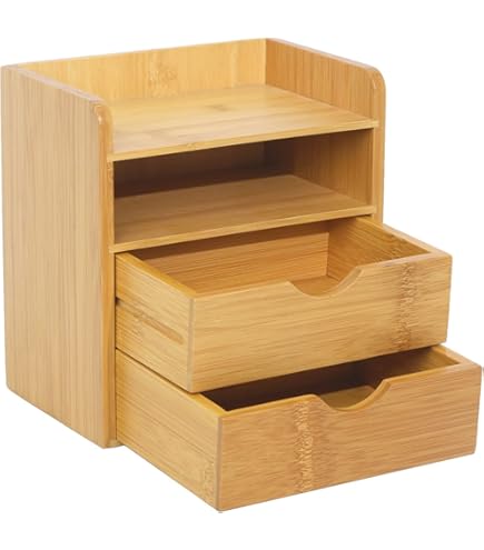 Amazon.co.jp: 卓上チェスト 収納ケース 2段式 おしゃれ 引き出し付き