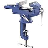 バイス 万力 Housolution 卓上バイス クランプ万力 70mm 使いやすい 360°回転式 角度任意調整可能 切削 研磨 切断 加工 固定 締め工具 青色