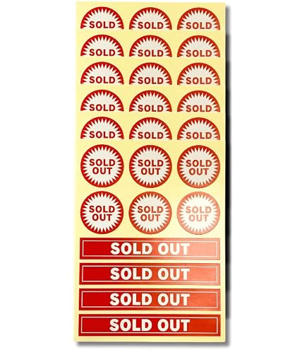 Amazon.co.jp: SOLD OUT ステッカー 売り切れ表示 ラベル 60片 10片×6