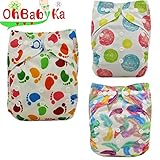 Ohbabyka3点セット おむつカバー サイズ調整可 ベビー 赤ちゃん キッズ 布おむつカバー 布オムツカバー 男の子 女の子 かわいい 保育園 入園準備 入園グッズ 入園 準備 布おむつ フリーサ