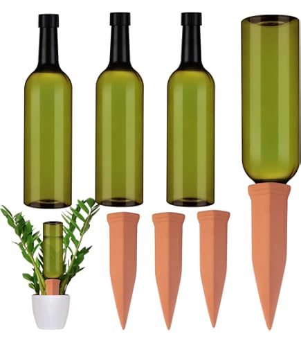 Vensovo 10-Pack Terracotta Watering Spikes - Automatic Plant Watering Stakes For Wine Bottles & Recycled Bottles