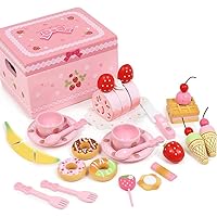 マザーガーデン おままごと セット 木製 野いちご スウィート カフェ リボン 22×18㎝ 441-21227